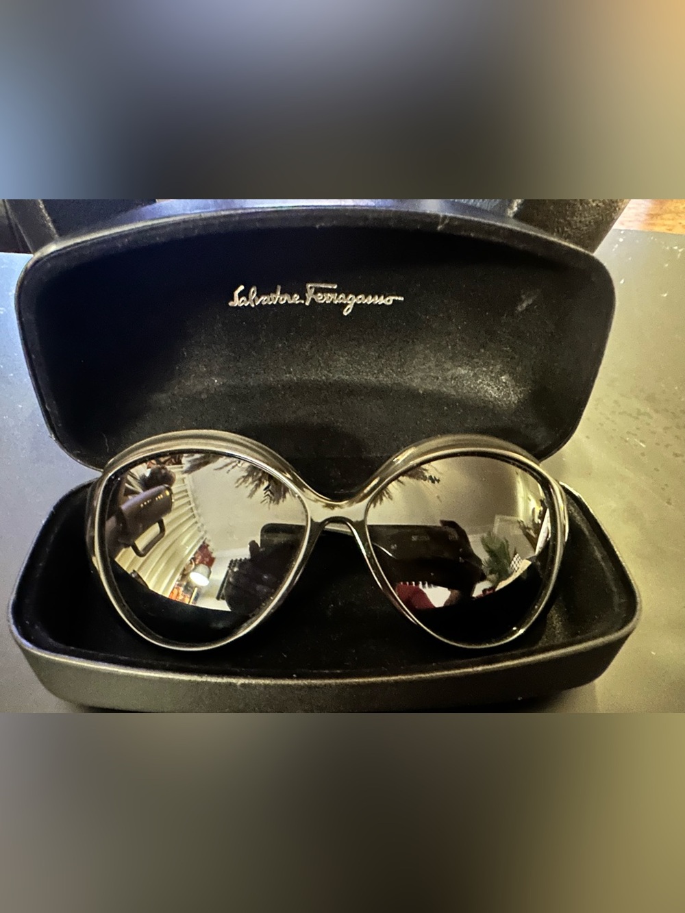 Salvatore Ferragamo Black Oval Women's Sunglasses
